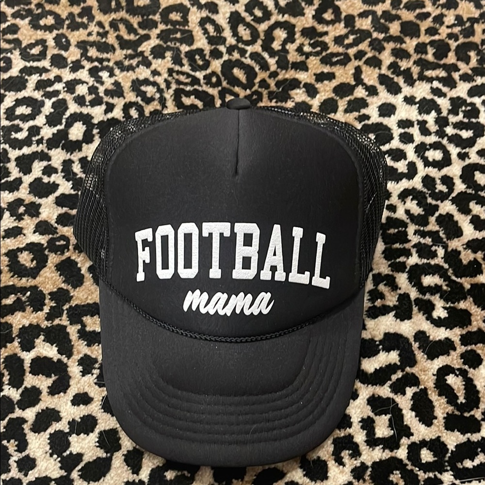 Black 'Football Mama' Trucker Hat
